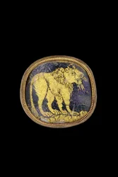 Medallion with a lion standing on uneven ground, 3rd-4th century AD